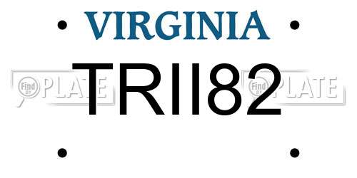 TRII82 Virginia License Plate