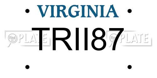 TRII87 Virginia License Plate