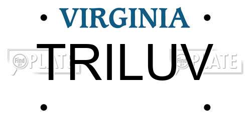 TRILUV Virginia License Plate