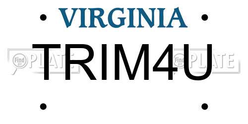 TRIM4U Virginia License Plate