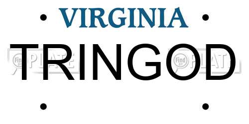 TRINGOD Virginia License Plate