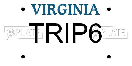 TRIP6 Virginia License Plate