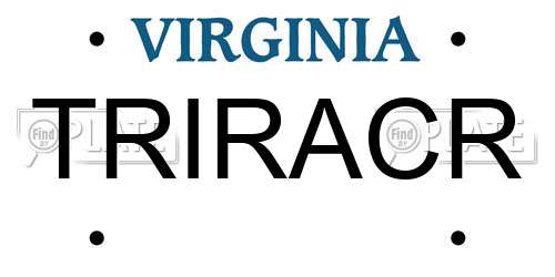 TRIRACR Virginia License Plate