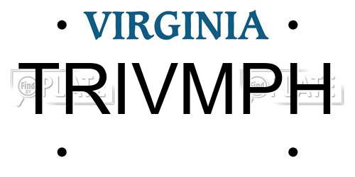 TRIVMPH Virginia License Plate