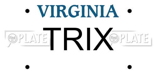 TRIX Virginia License Plate
