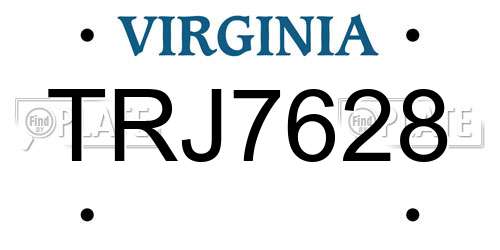 TRJ7628 Virginia License Plate