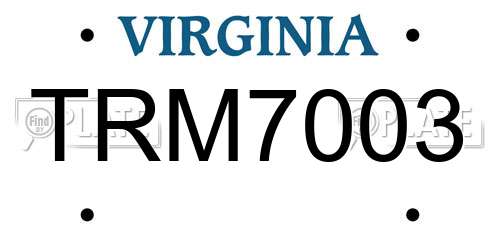 TRM7003 Virginia License Plate