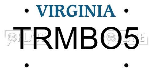 TRMBO5 Virginia License Plate