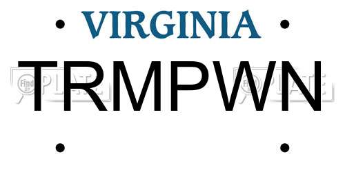 TRMPWN Virginia License Plate