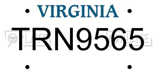 TRN9565 Virginia License Plate