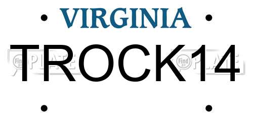 TROCK14 Virginia License Plate