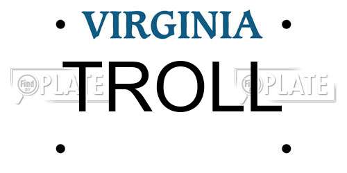 TROLL Virginia License Plate
