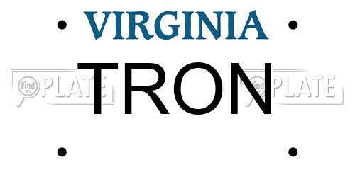 TRON Virginia License Plate