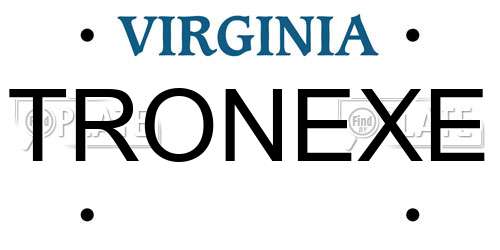 TRONEXE Virginia License Plate