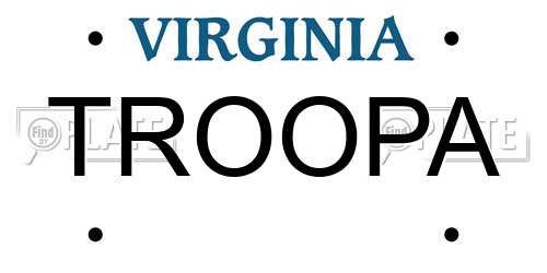 TROOPA Virginia License Plate