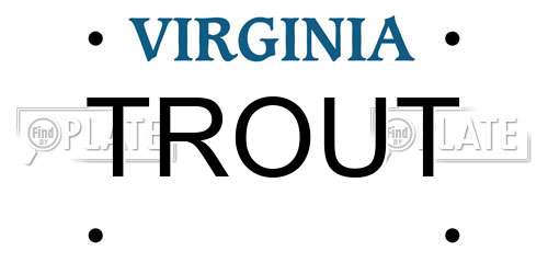 TROUT Virginia License Plate
