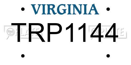 TRP1144 Virginia License Plate