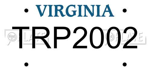 TRP2002 Virginia License Plate
