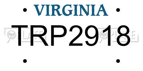 TRP2918 Virginia License Plate
