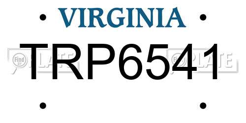 TRP6541 Virginia License Plate