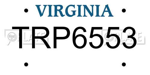 TRP6553 Virginia License Plate