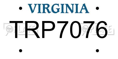 TRP7076 Virginia License Plate