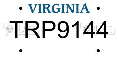TRP9144 Virginia License Plate
