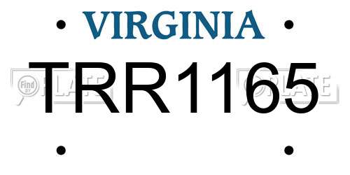 TRR1165 Virginia License Plate
