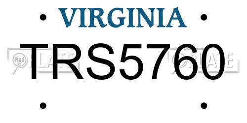 TRS5760 Virginia License Plate