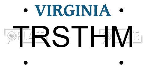 TRSTHM Virginia License Plate