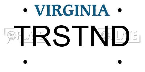 TRSTND Virginia License Plate