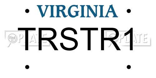TRSTR1 Virginia License Plate