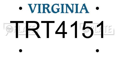 TRT4151 Virginia License Plate
