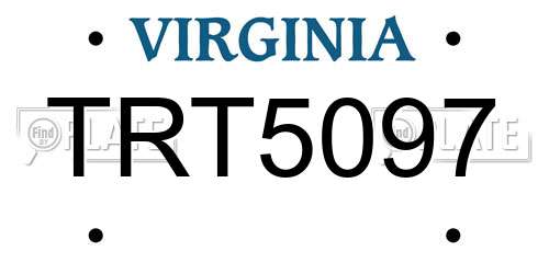 TRT5097 Virginia License Plate