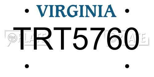 TRT5760 Virginia License Plate