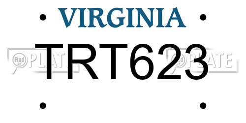 TRT623 Virginia License Plate