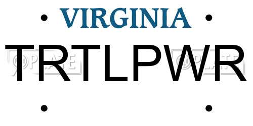 TRTLPWR Virginia License Plate