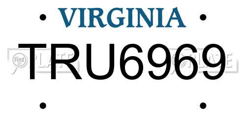 TRU6969 Virginia License Plate