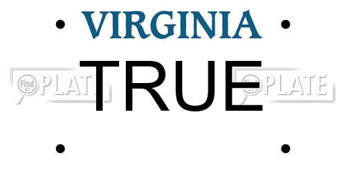 TRUE Virginia License Plate