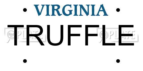 TRUFFLE Virginia License Plate