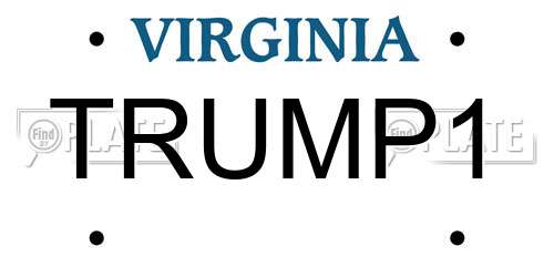 TRUMP1 Virginia License Plate