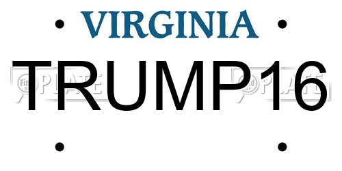 TRUMP16 Virginia License Plate