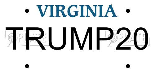 TRUMP20 Virginia License Plate