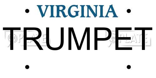TRUMPET Virginia License Plate