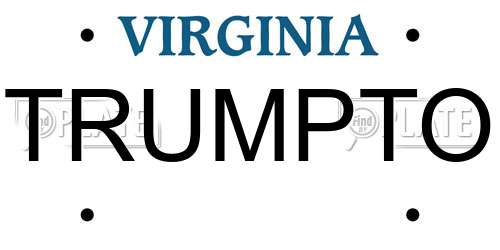 TRUMPTO Virginia License Plate