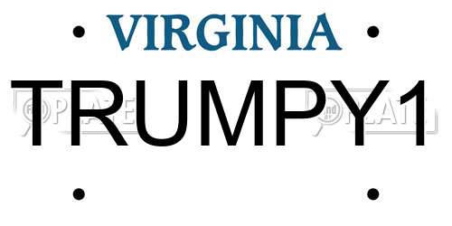 TRUMPY1 Virginia License Plate