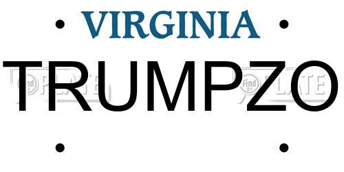 TRUMPZO Virginia License Plate