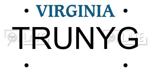TRUNYG Virginia License Plate