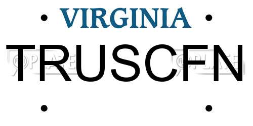 TRUSCFN Virginia License Plate