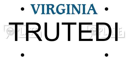 TRUTEDI Virginia License Plate
